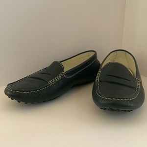 Tod’s blue leather loafers